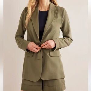 Boden Tencel Blazer in Khaki Green, size 16/18